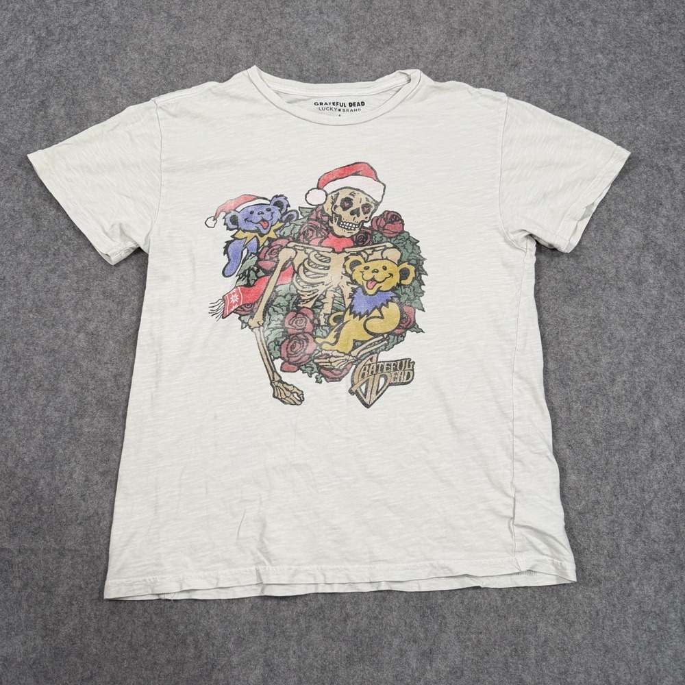 Grateful Dead x Lucky Brand White Graphic Short Sleeve Tee Women's Size Small